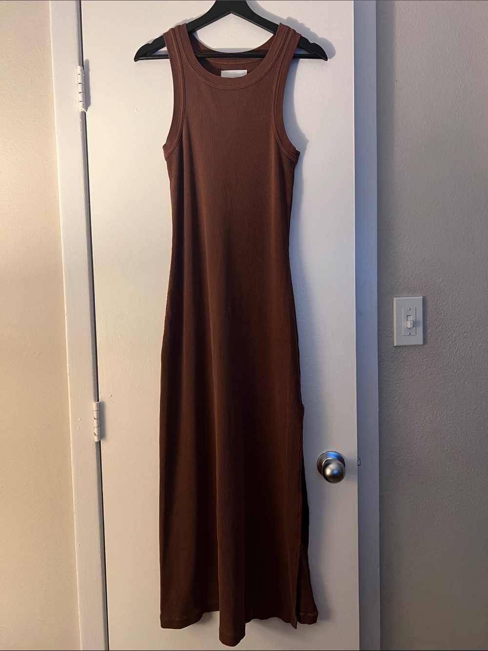 Citizens of Humanity Brown Ribbed Maxi Tank Dress | Size Small
